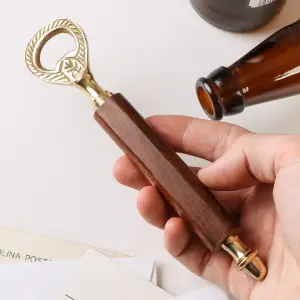 Vintage Wood Handle Brass Bottle Opener