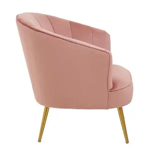 Interiors by Premier Durable Yolanda Pink Velvet Chair, Exquisite & Cozy Desk Chair Pink Velvet, Easy to Clean Pink Velvet Chair