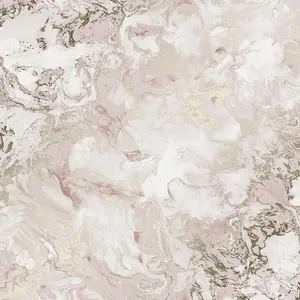 Liquid Marble Wallpaper In Pink And Gold