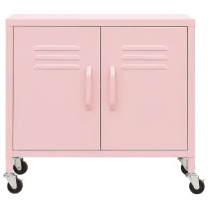 Berkfield Storage Cabinet Pink 60x35x56 cm Steel