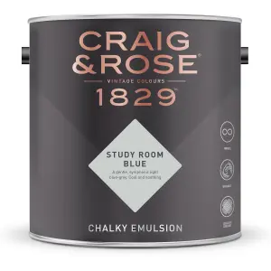 Craig & Rose 1829 Study Room Blue Chalky Emulsion paint, 2.5L