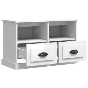 Berkfield TV Cabinet High Gloss White 80x35x50 cm Engineered Wood