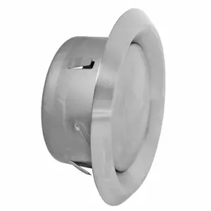 SPARES2GO Stainless Steel Round Ceiling Extractor Exhaust / Supply Wall Vent (4" / 100mm)