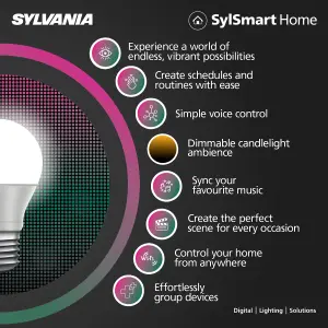 Sylvania Sylsmart ToLEDo Candlelight GLS Vintage Smart LED E27 Bulb