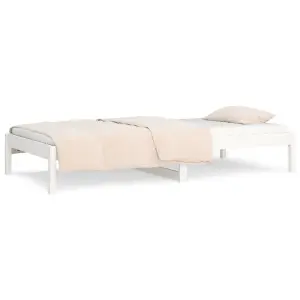 Berkfield Day Bed White 90x190 cm Single Solid Wood Pine