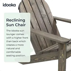 Adirondack Wooden Sun Lounger Garden Patio Deck Chair