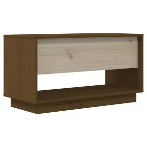 Berkfield TV Cabinet Honey Brown 74x34x40 cm Solid Wood Pine