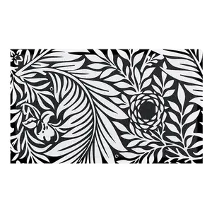 William Morris Black And White Indoor & Outdoor Doormat - 70x40cm