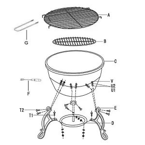 Gardeco Elidir Big Fire Bowl Cast Iron Fire Pit & BBQ Grill Camping Wood Burner