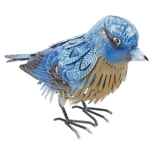 URBNGARDEN 20cm Height Decorative Metal Birds Outdoor Weather Resistant Pond Lawn Ornament Garden Decor Blue