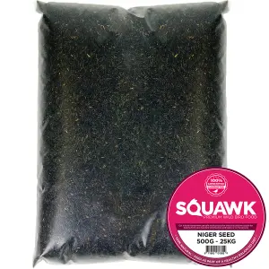 20kg SQUAWK Nyjer Seeds - Quality Wild Bird Feed High Energy Garden Finch Food