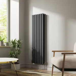 Right Radiators 1600x480 mm Vertical Double D Shape Flat Panel Designer Radiator Anthracite