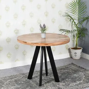 Merlin Mango Wooden 4 Seater Round Dining Table Set With 4 Chairs