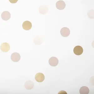 Superfresco Easy Pink & white Gold effect Dotty Smooth Wallpaper