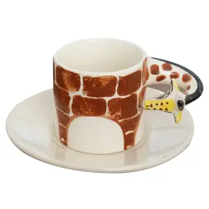 Coffee Tea Cups and Saucers Set Giraffe Mug by Laeto House & Home - INCLUDING FREE DELIVERY