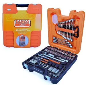 Bahco BAHS106 S106 Socket & Spanner Set Of 106 Metric 1/4 & 1/2in Drive