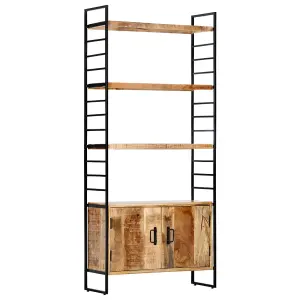 Berkfield 4-Tier Bookcase 80x30x180 cm Rough Mango Wood