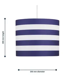 First Choice Lighting Navy Stripes 25cm Light Shade