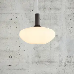 Nordlux Alton 35 Indoor Living Dining Glass Pendant Ceiling Light in White (Diam) 35cm