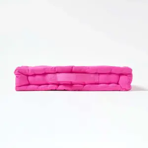 Homescapes Cotton Hot Pink Floor Cushion, 50 x 50 cm