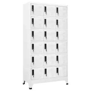 Berkfield Locker Cabinet White 90x40x180 cm Steel