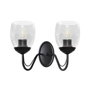 Luminosa Allena Wall Lamp Black, Transparent 27cm