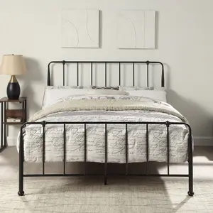 Hitchin Black Metal Industrial Bed Frame - Small Double / Double / King