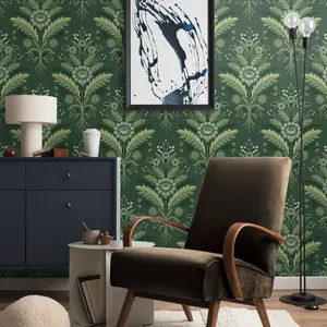 Galerie Mulberry Tree Green Floral Leaf Wallpaper Roll