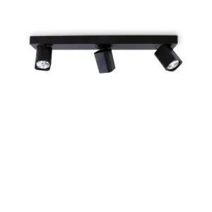 Ideal Lux Rudy 3 Light Ceiling Spotlight Bar Black