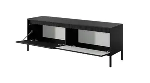 Stylish SENNE TV Cabinet (H)530mm (W)1540mm (D)400mm - Modern Living Room Furniture in Black Matt