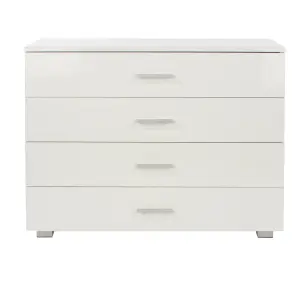 White gloss 4 drawers Lido chest of drawers