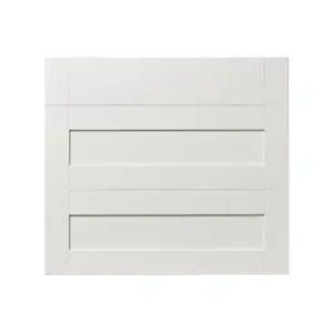 GoodHome Alpinia Painted Matt ivory wood effect Drawer front, Pack of 3 (H)715mm (W)797mm (T)18mm