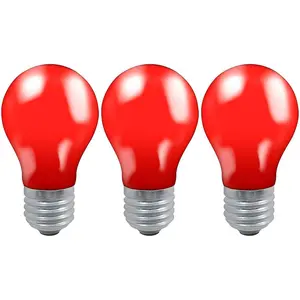 Crompton Lamps 25W GLS E27 Dimmable Colourglazed IP65 Red (3 Pack)