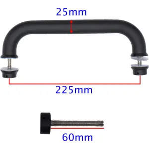 EAI - Pull Handle - Bolt Fixed - 225x25mm - Black