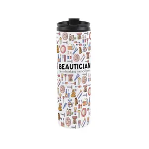 Beautician Travel Mug - Novelty Trades Gift Stainless Steel Vacuum-Sealed Double-Walled Hot/Cold Drinks Travel Flask