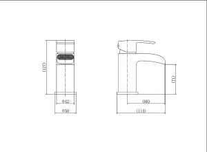 BATHWEST Waterfall Chrome Bathroom Monobloc Basin Sink Mixer Taps Single Lever Taps Mixer Faucet