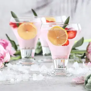 Queensway Home & Dining 305ml 4 Pcs Clear Glass Footed Dessert Bowl Ice Cream Sundae Fruit Cocktail Salad Cups  Set