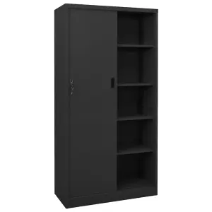 Berkfield Office Cabinet with Sliding Door Anthracite 90x40x180 cm Steel