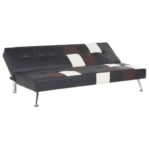 Sofa Bed OLSKER Black Faux Leather