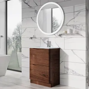 Stanhope 600mm Single Bathroom Vanity with Integrated Glass Basin White