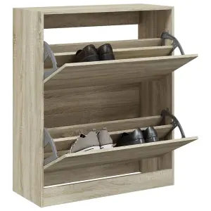 Shoe Cabinet Sonoma Oak 80x34x96.5 cm Engineered Wood