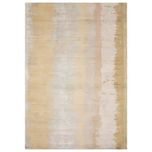 Gold Abstract Modern Rug Easy to clean Living Room and Bedroom-160cm X 230cm