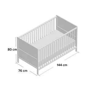  Cot Bed with Mattress White