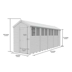 DIY Sheds 5x18 Apex Shed - Single Door Without Windows