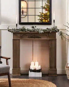 Fireplace Mantel NARNIA Dark Wood