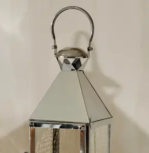 Silver Indoor and Outdoor Metal Lantern Large