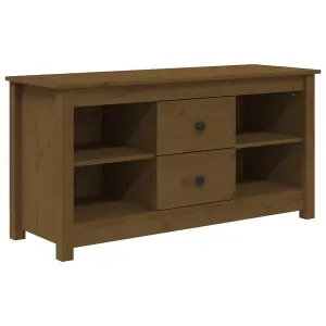 Berkfield TV Cabinet Honey Brown 103x36.5x52 cm Solid Wood Pine