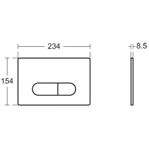 Ideal Standard Oleas Water-saving Flushing plate (H)154mm (W)234mm