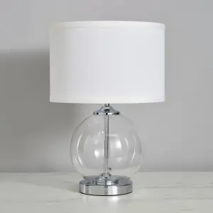 Litecraft Rhonda Chrome 1 Light Small Globe Table Lamp