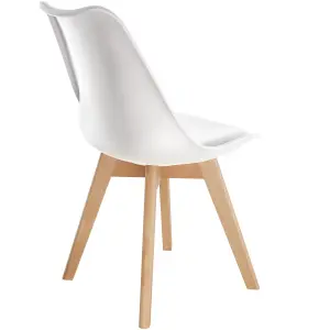 Dining Chairs Frederikke Set of 6 - padded, ergonomic shape - white